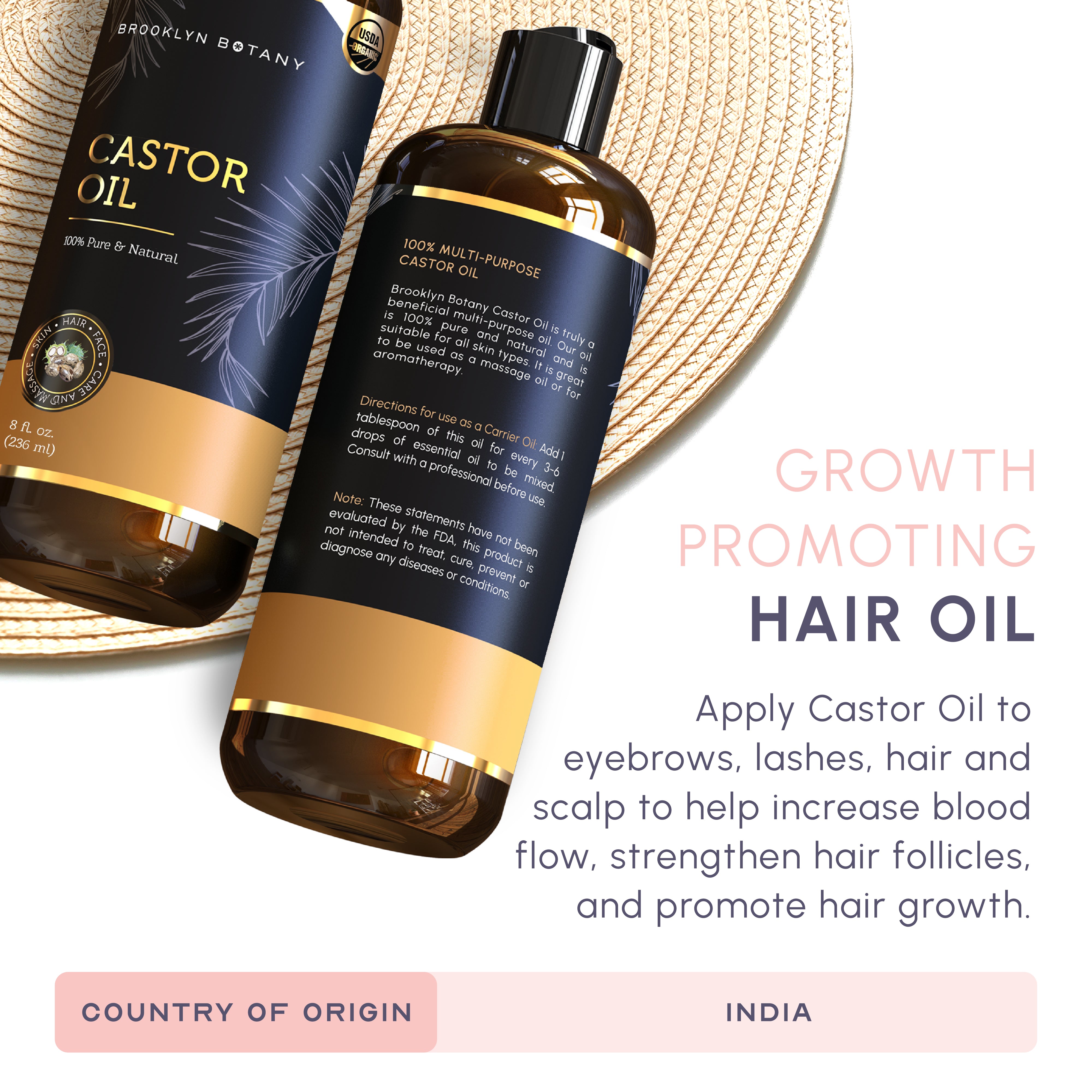Organic Castor Oil 8 OZ