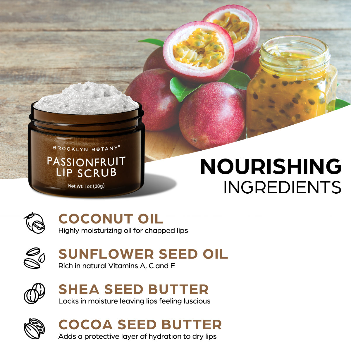 Lip Scrub Exfoliator - Passionfruit 1 oz
