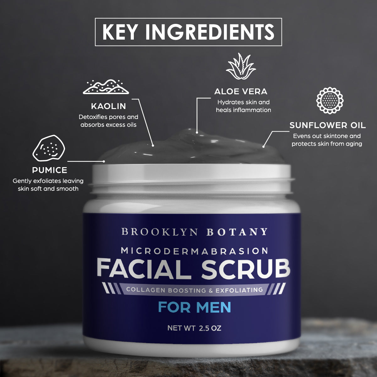 Microdermabrasion Facial Scrub for Men 2.5 oz