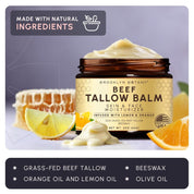 Beef Tallow Balm infused with Orange and Lemon Oil