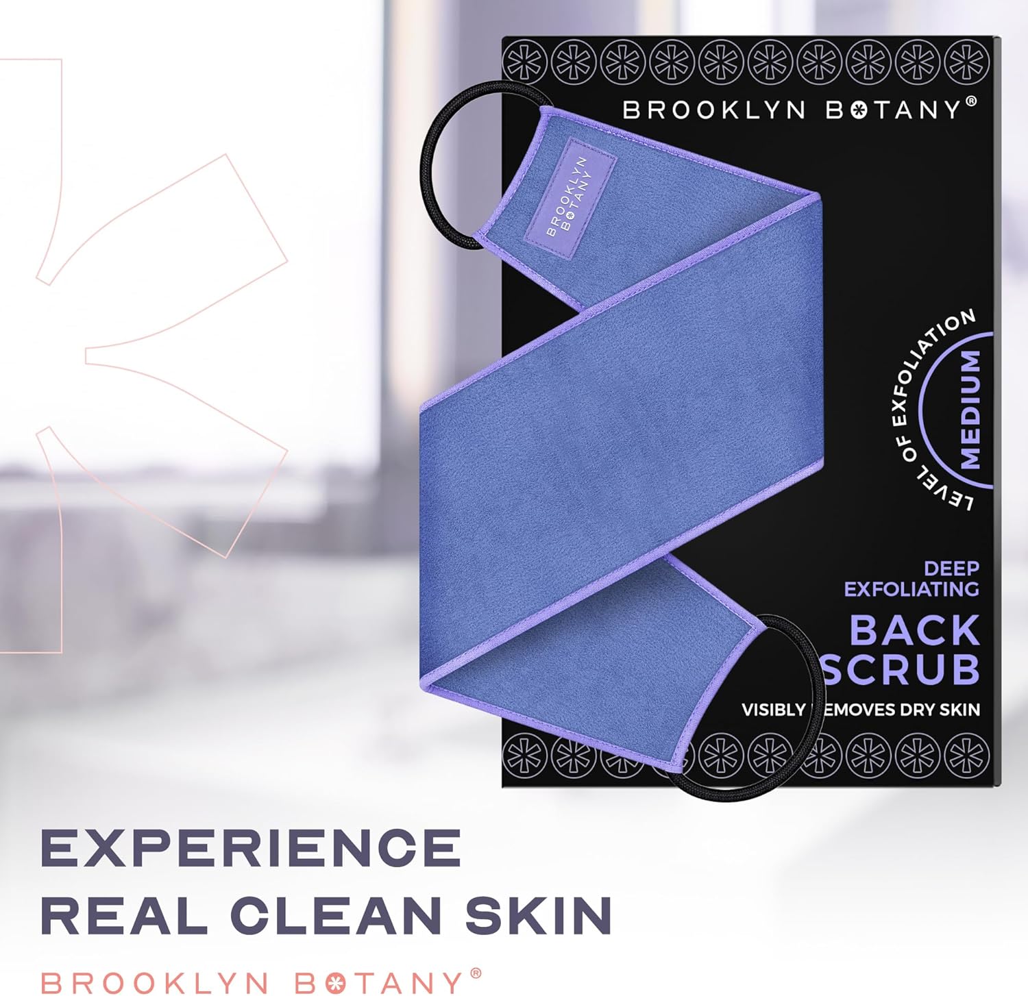 Exfoliating Back Scrubber for Shower and Bath with Handles