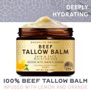 Beef Tallow Balm infused with Orange and Lemon Oil
