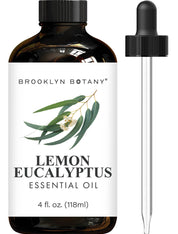 Brooklyn Botany Lemon Eucalyptus Essential Oil - Huge 4 Fl Oz - 100% Pure and Natural - Premium Grade with Dropper - for Aromatherapy and Diffuser