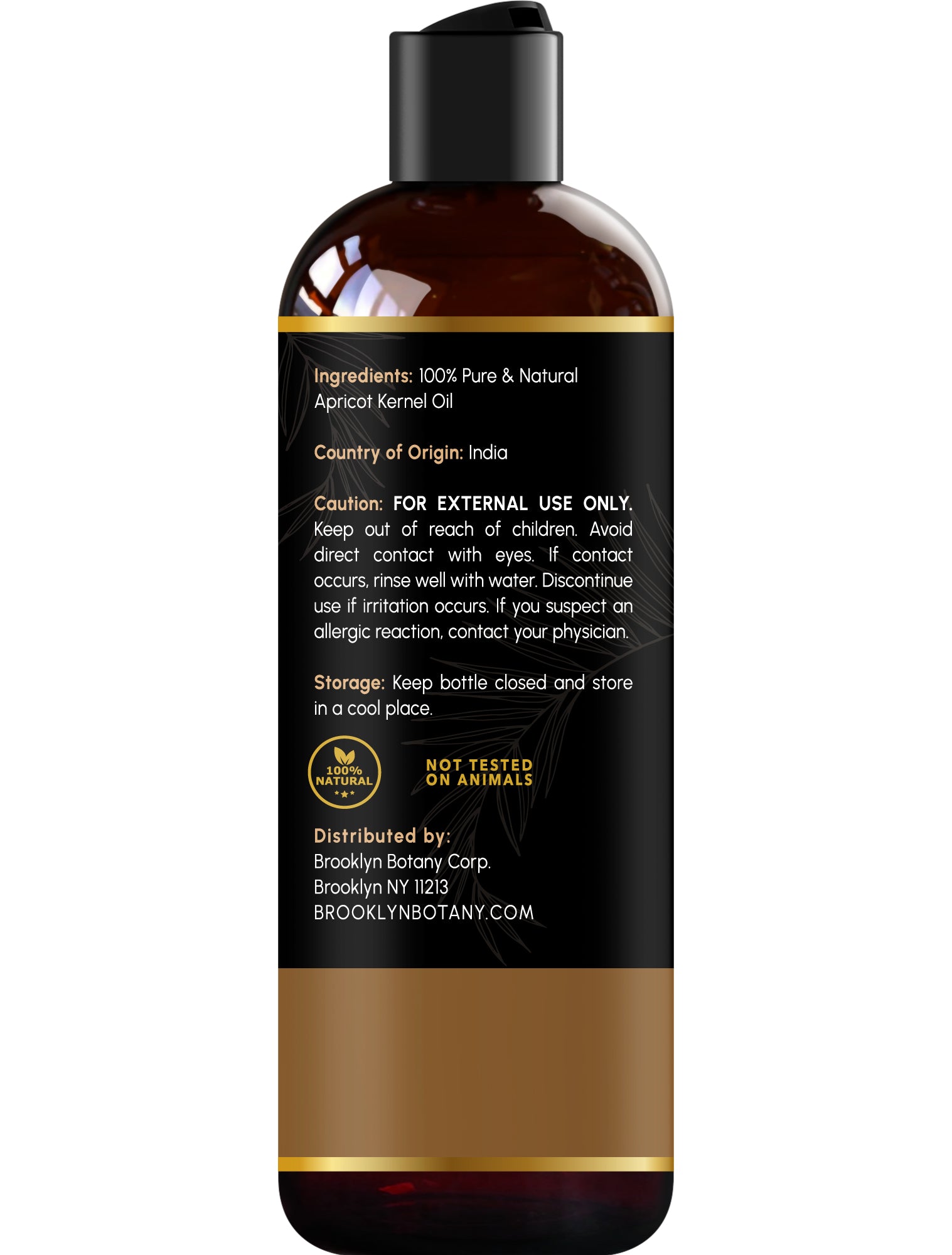 Brooklyn Botany Apricot Kernel Oil for Skin, Hair and Face - 100% Pure and Natural Body Oil and Hair Oil - Carrier Oil for Essential Oils, Aromatherapy and Massage Oil - 8 fl Oz
