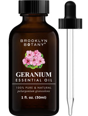 Brooklyn Botany Geranium Essential Oil - 100% Pure and Natural - Premium Grade Oil with Dropper - for Aromatherapy and Diffuser - 1 Fl Oz