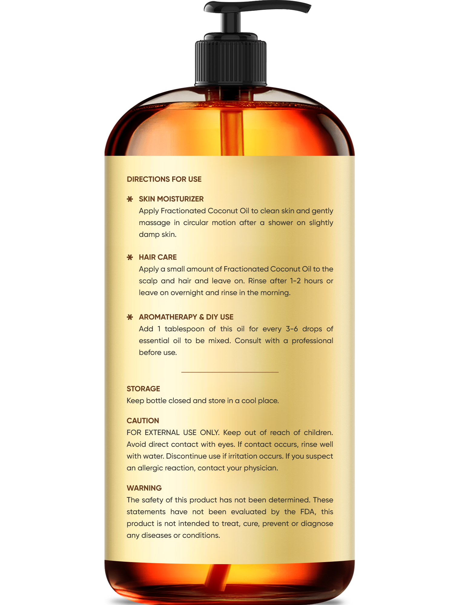 Brooklyn Botany Fractionated Coconut Oil | for Skin, Hair and Face | 16 Fl Oz | 100% Pure and Natural | Carrier Oil for Essential Oils, Aromatherapy and Massage | Hexane Free