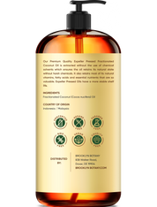 Brooklyn Botany Fractionated Coconut Oil | for Skin, Hair and Face | 16 Fl Oz | 100% Pure and Natural | Carrier Oil for Essential Oils, Aromatherapy and Massage | Hexane Free