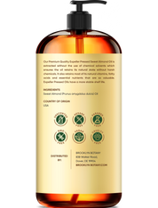Brooklyn Botany Sweet Almond Oil | for Skin, Hair and Face | 16 Fl Oz | 100% Pure and Natural | Carrier Oil for Essential Oils, Aromatherapy and Massage | Hexane Free
