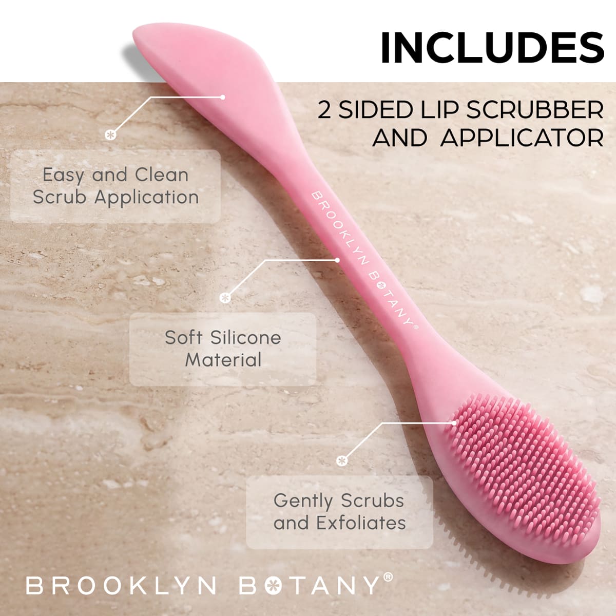 Lip Scrub Exfoliator with Silicone Scrubber